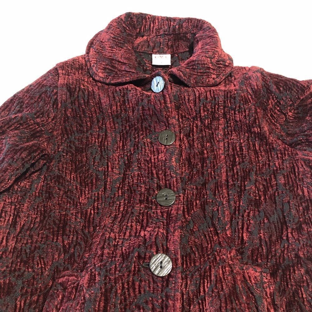 VINTAGE textured velvet button up jacket size S - Picture 2 of 10